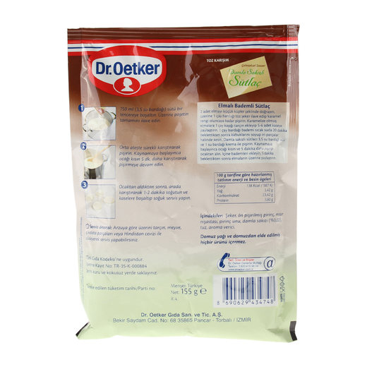 Dr.Oetker Damla Sakızlı Sütlaç 155 gr Dr.Oetker Markalar Mopaş