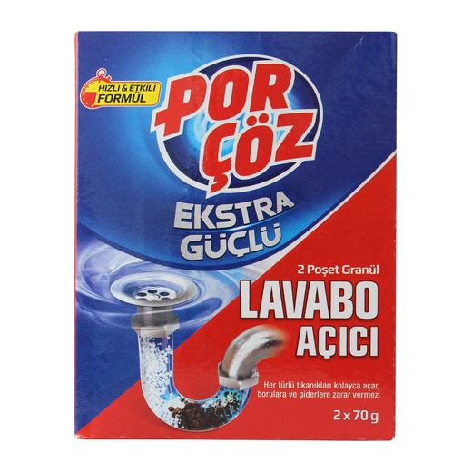 Porçöz Granül Lavabo açıcı 2X70 gr | Sıvı | Mutfak ve Banyo Temiz. | Ev