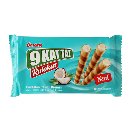 Ülker 9 Kat Tat Rulokat Hindistan Cevizli Wafer Gofret Çikolata