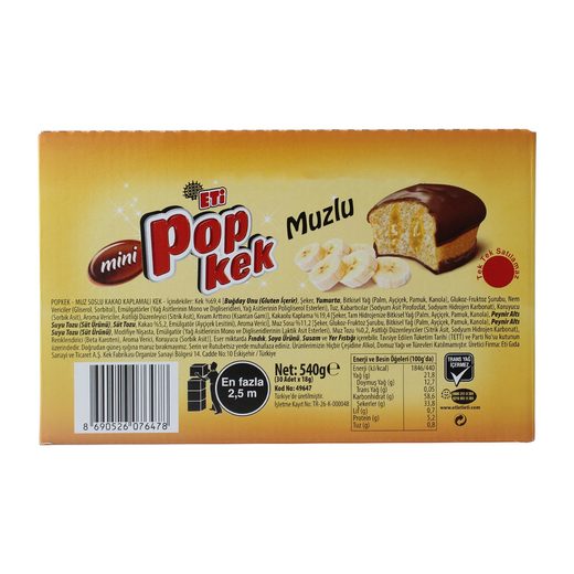 Eti Popkek Mini Muzlu 540 gr Mini Kek Kek Bisküvi, Çerez Gıda