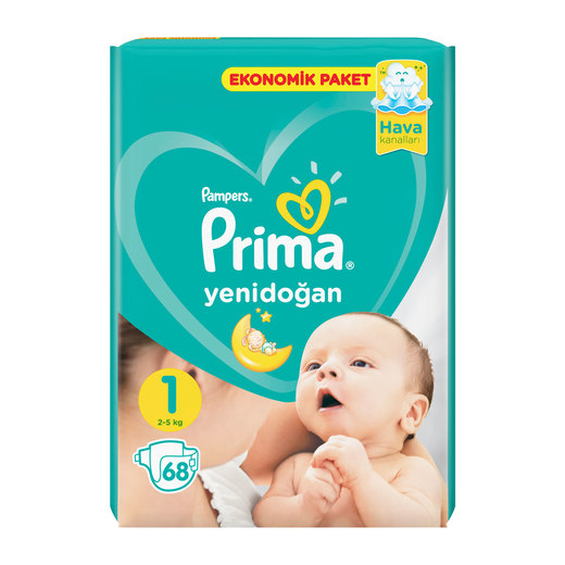 Prima Yeni Doğan Bebek Bezi Eko 68�li 1 Beden Jumbo Paket Bezler