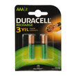 Duracell Şarjlı İnce Pil AAA 2'li