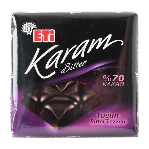 Eti Karam 70 Kakaolu Bitter Çikolata Kare 60 gr Eti Markalar