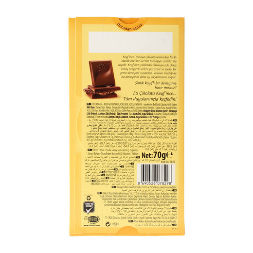 Eti Keyfince Gofret Parçalı Çikolata 70 gr Eti Markalar Mopaş