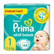 Prima Bebek Bezi Aktif Bebek 1 Beden 44 Adet Standart Paket