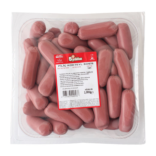 5 Yıldız Piliç Koktyl Sosis 1 kg Piliç Sosis Sosis Et Şarküteri