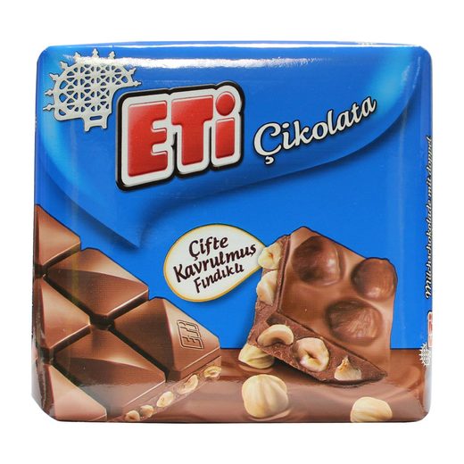 ETI CIKOLATA 75gr CIFTE KAVR.FINDIKLI KARE Eti Markalar Mopaş